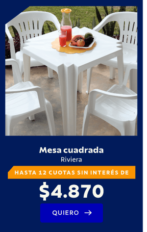 Mesa cuadrada Riviera HASTA 12 CUOTAS SIN INTERÉS DE $4.870